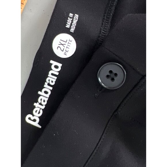 Betabrand Womens 2XL Petite Black Dress Yoga Pants Rayon Black Wide Leg - Picture 4 of 8